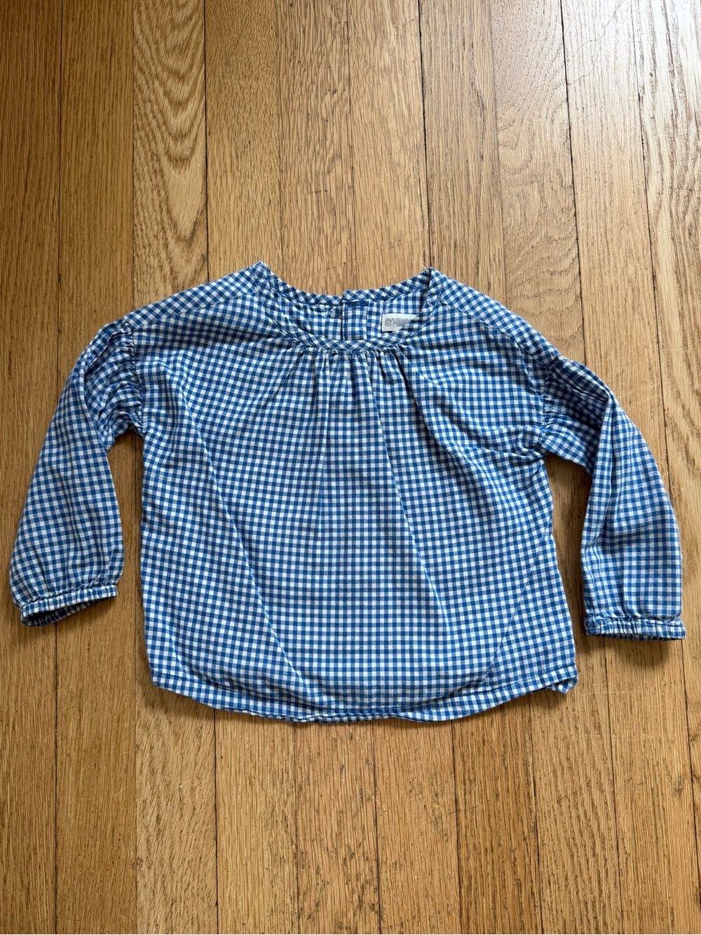 Gymboree 100% Cotton Blue Gingham Long-Sleeve Blouse